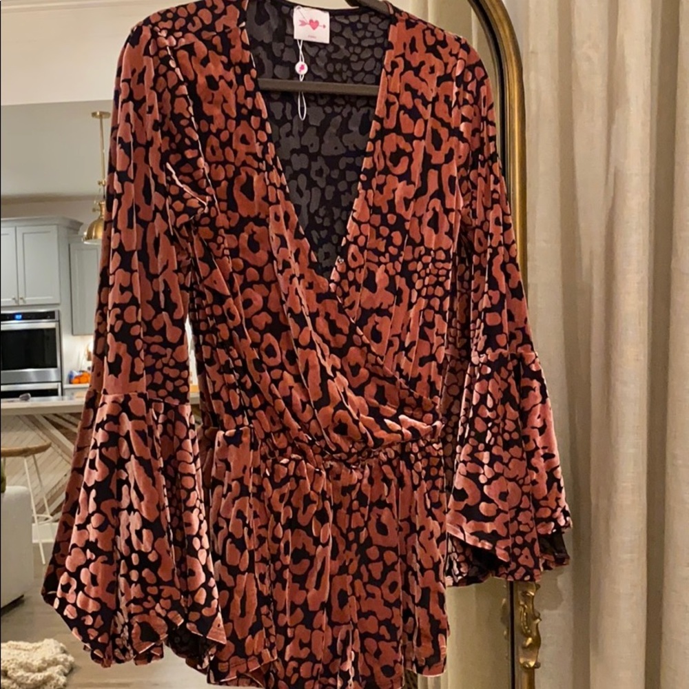 Bell Sleeve Spencer Velvet Romper